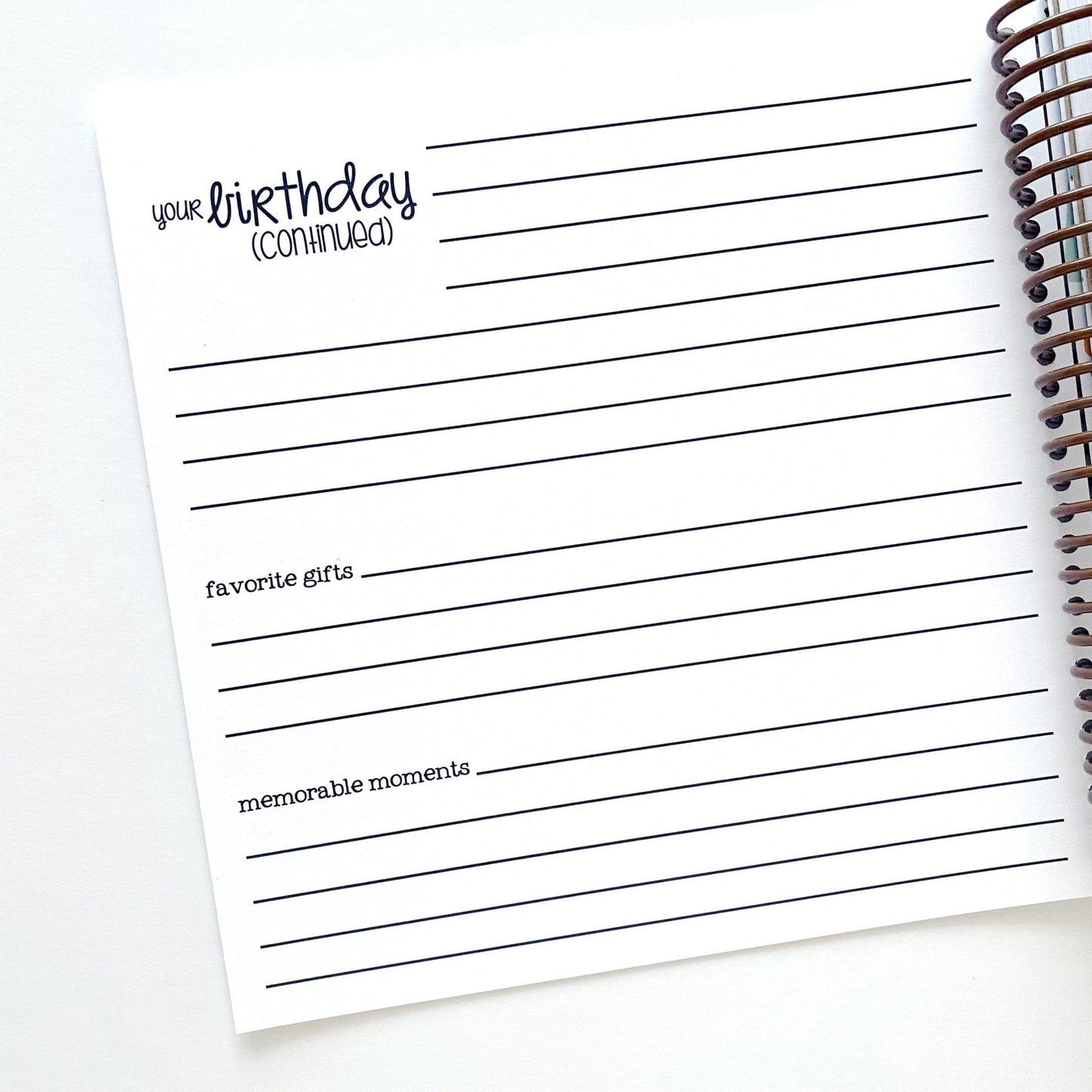 Birthday Memory Book