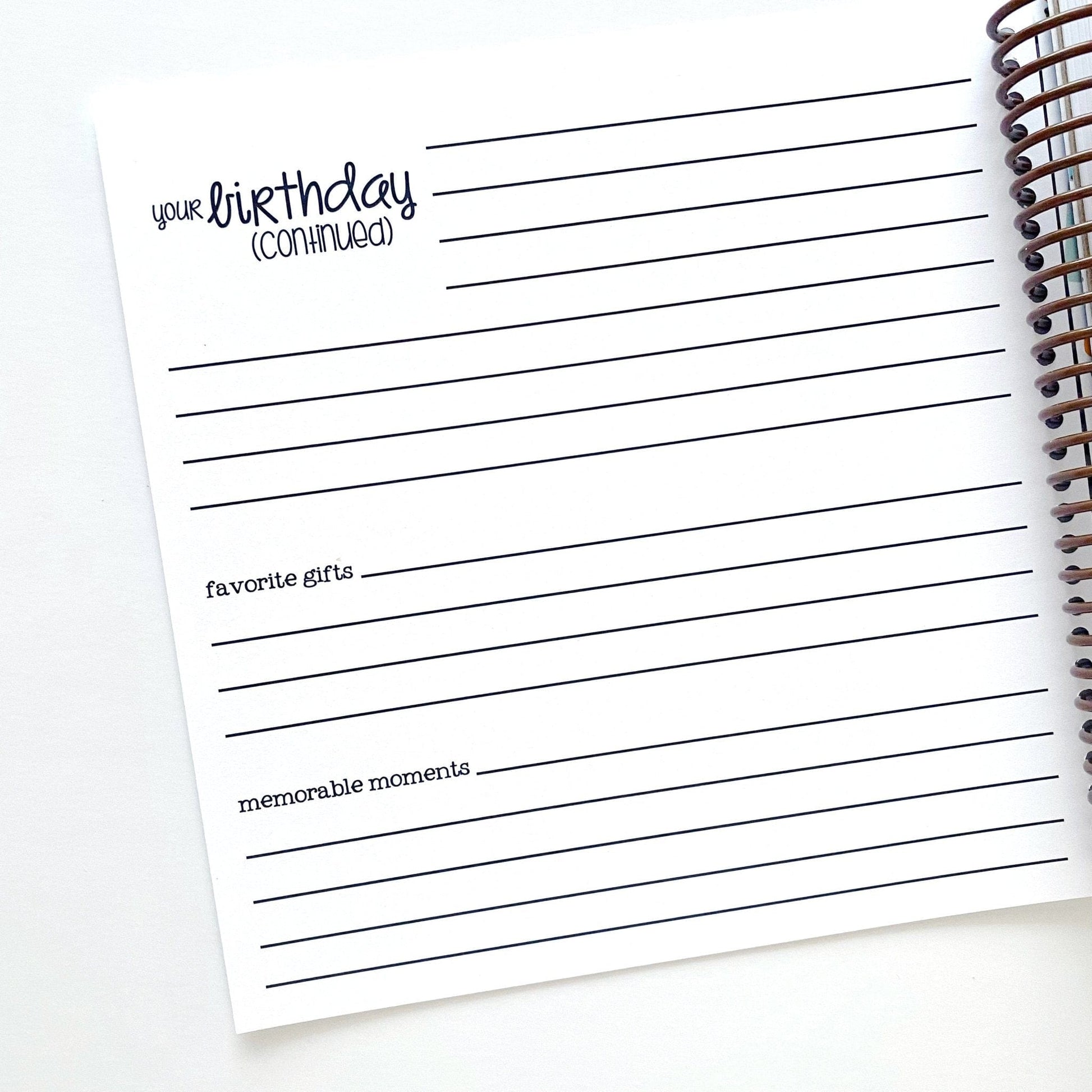 Birthday Memory Book