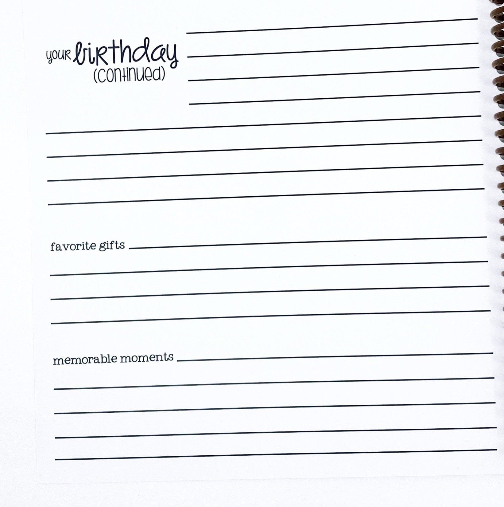 birthday memory book for girl