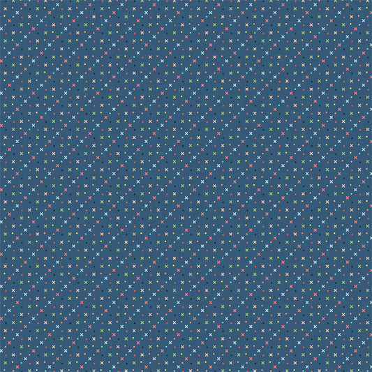 Pattern of small stars on a blue background