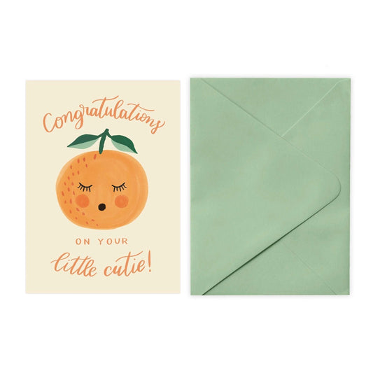 Baby Card with Orange