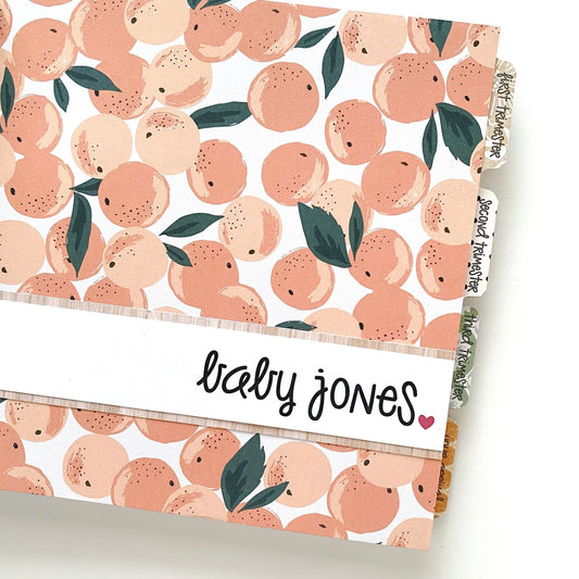 Pregnancy journal with citrus themed cover.